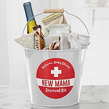 New Mom Survival Kit Personalized Metal Bucket - 23519