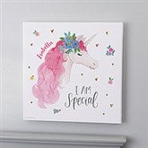 Personalized Watercolor Unicorn Canvas Wall Art - 23522