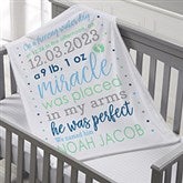 Personalized Baby Boy Blankets - Baby's Birth Story - 23534