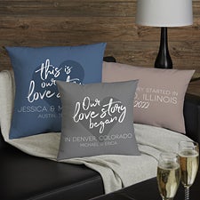Our Love Story Personalized Throw Pillows - 23559
