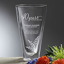 Retirement Vase - Personalized Crystal Vase - 23595