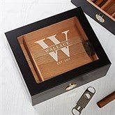Premium Wood Glass Top Personalized Cigar Humidor 50 Count - 23605