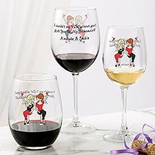 Personalized Bridesmaid Wine Glasses - Bridesmaid Wine Lover - 23610