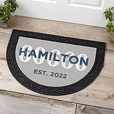 Custom Zip Code Personalized Half Round Doormat - 23612