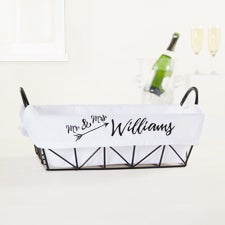 Sparkling Love Embroidered Basket Liner - Wedding Gift Basket - 23614