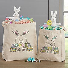 Easter Bunny Personalized Easter Tote Bags - 23654