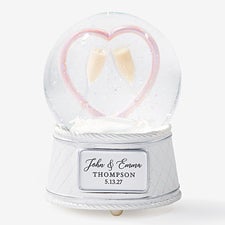 Personalized Musical Light Up Snow Globe Wedding Gift - 23677