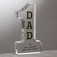 #1 Dad Personalized Colored Keepsake Award - 23691
