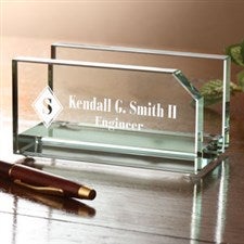 Personalized Executive Glass Business Card Holder - 2370