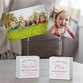 All Our Hearts Personalized Photo Clip Holder Block - 23727
