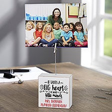 Personalized Teacher Photo Clip Holder Block - It Takes A Big Heart - 23730