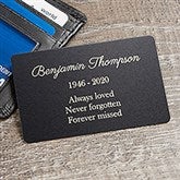 Custom Engraved Memorial Metal Wallet Card Insert - 23752