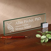 Personalized Glass Nameplate - Academic Design - 2376