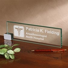 Personalized Desk Nameplate - Medical Practice Design - 2377