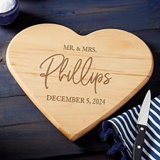 Personalized Heart Shaped Cutting Board - Wedding Gift - 23770
