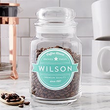 Personalized Glass Coffee Jar - Coffee House - 23790