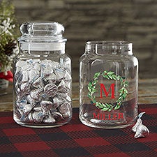 Watercolor Wreath Personalized Candy Jar - 23791