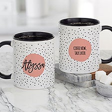 Modern Polka Dot Personalized Coffee Mugs - 23822