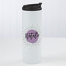 Modern Polka Dot Personalized Travel Tumbler - 23841