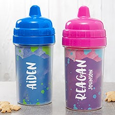 Personalized Sippy Cups - Watercolor Name - 23844