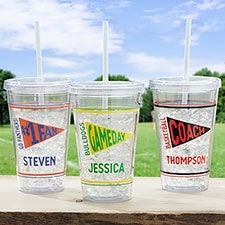 Sports Themed Personalized Acrylic Insulated Tumblers - 23845