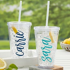 Scripty Style Personalized Acrylic Insulated Tumblers - 23846