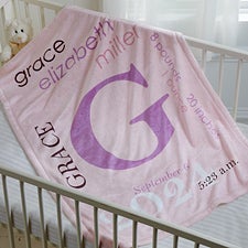 Personalized Baby Blankets - All About Baby Girl - 23856