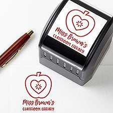 Teacher Apples Self-Inking Personalized Teacher Stamp - 23950