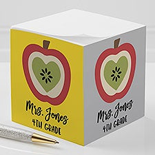 Teacher Icon Apples Personalized Paper Note Cube - 23953