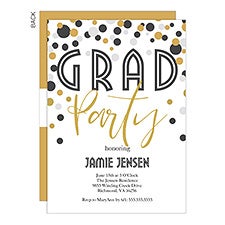 Personalized Graduation Party Invitations - Grad Polka Dots - 23963