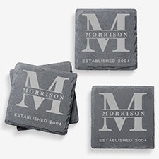 Custom Engraved Personalized Slate Coasters - Set of 4 - 24015