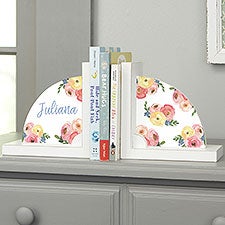 Floral Baby Personalized Bookends For Nursery - 24032