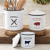 Farmhouse Kitchen Personalized Enamel Canisters - 24039