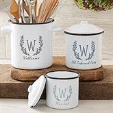 Farmhouse Floral Personalized Enamel Kitchen Canisters - 24040