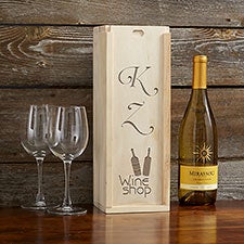 Personalized Logo Wood Wine Box - 24050