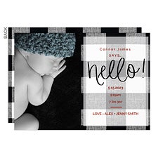 Buffalo Check Personalized Birth Announcements - 24123
