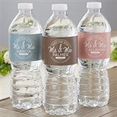 Stamped Elegance Personalized Wedding Water Bottle Labels - 24142