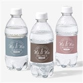 Stamped Elegance Personalized Wedding Water Bottle Labels - 24142