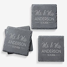 Elegant Custom Engraved Slate Coaster Wedding Favors - 24171