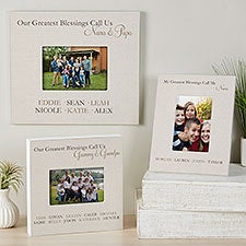 Greatest Blessings Personalized Grandparents Box Picture Frame - 24229