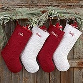 Quilted Holiday Personalized Quilted Christmas Stockings - 24240