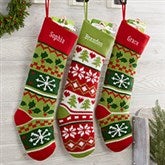 Holiday Icon Personalized Knit Christmas Stockings - 24258