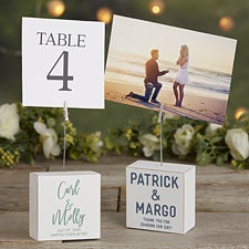Wedding Table Number Personalized Photo Clip Blocks - 24265