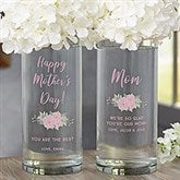 Pink Floral Personalized Mother's Day Flower Vase - 24284