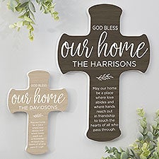 God Bless Our Home Personalized Wall Cross - 24290