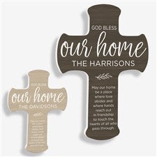 God Bless Our Home Personalized Wall Cross - 24290