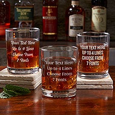 Personalized Whiskey Glasses - Add Any Text - 24321