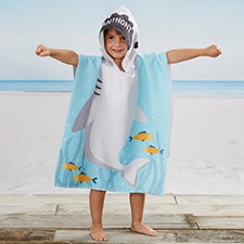 Shark Personalized Kids Poncho Towel for Beach & Pool - 24391
