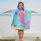 Mermaid Personalized Kids Poncho Towel for Beach & Pool - 24392