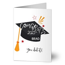 Congrats Cap Personalized Graduation Greeting Card - 24417